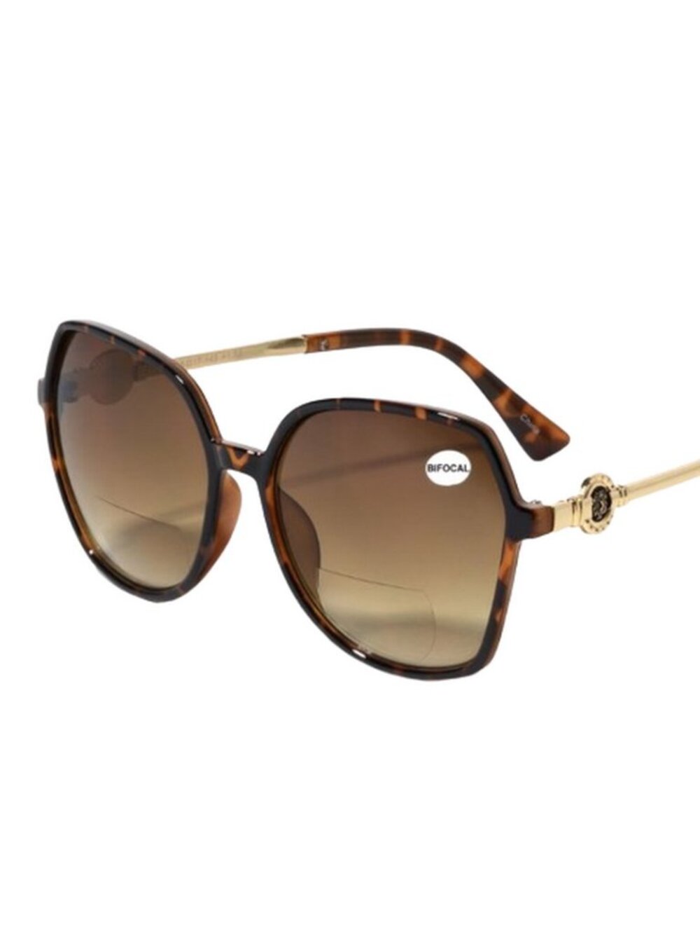 NWT Bifocal Sunglasses Tortoiseshell 1.25 Hexagonal Oversized Reading Trendy Cat